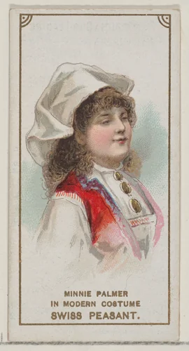 Minnie Palmer in the Modern Costume of a Swiss Peasant, from the set Actors and Actresses, First Series (N70) for Duke brand cigarettes by W. Duke, Sons & Co., print, 1888-1889