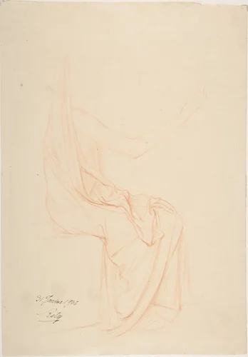 Study of Drapery by Louis-Oscar Roty, drawing, 1906