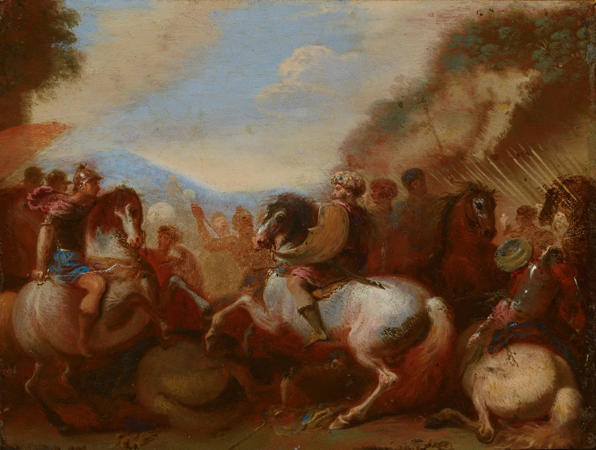 Battle Scene by anonymous, painting, 1600