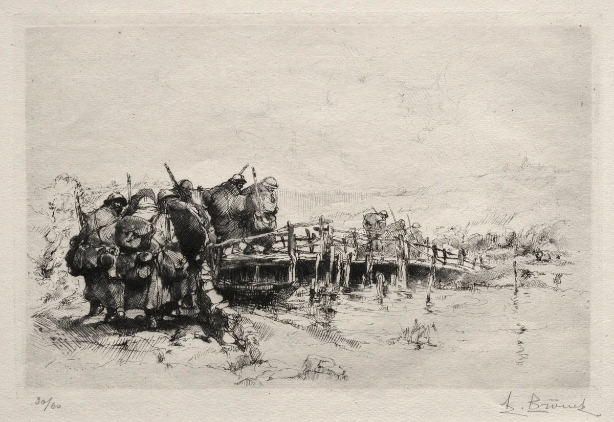 The Footbridge by Auguste Brouet, print, 1890-1925