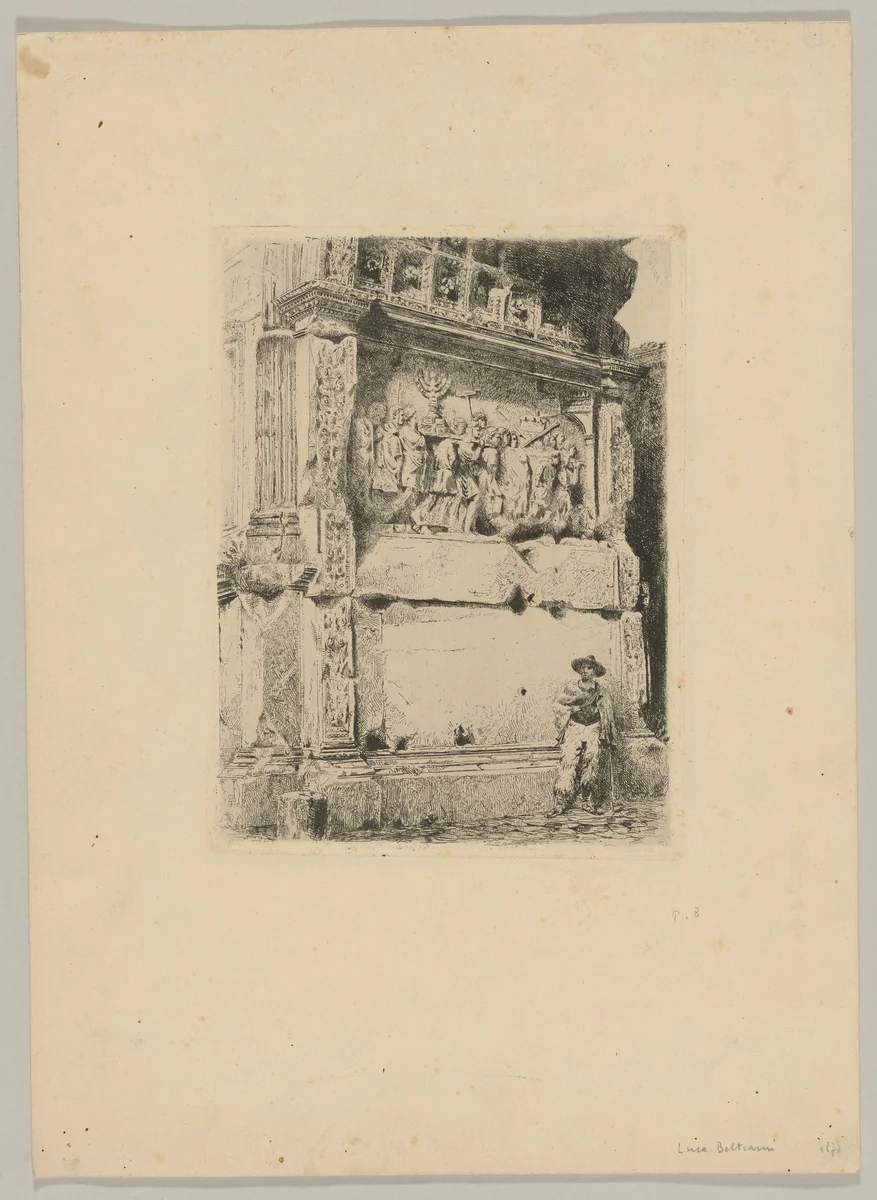 Rome, Arch of Titus by Luca Beltrami, print, 1878