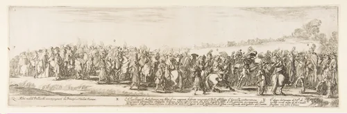 Part of the Entrance of the Polish Legation (Q.X.Y.) by Stefano della Bella, print, 1633