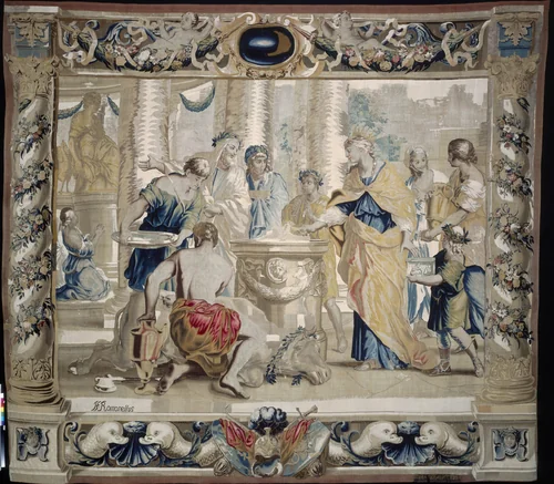 Dido Sacrifices to Juno, the Goddess of Marriage by Giovanni Francesco Romanelli, textile, 1679