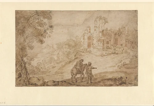 De barmhartige Samaritaan by Lambert Jacobsz, drawing, 1625
