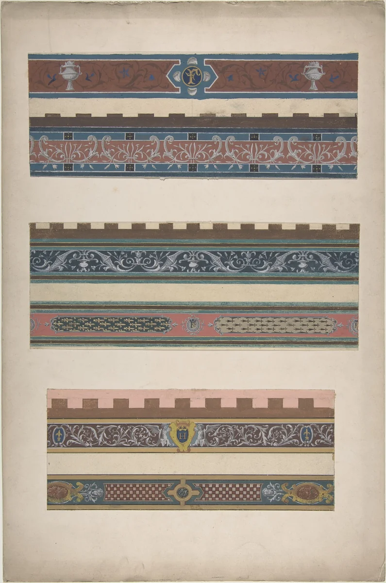 Design for Ceiling at Fontainebleau by Jules-Edmond-Charles Lachaise, drawing, 1850-1900