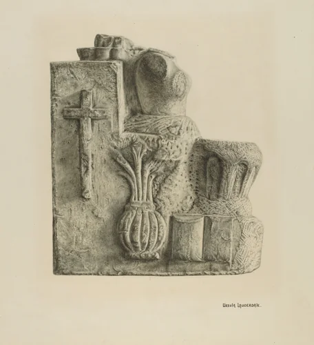 Limestone Font by Ursula Lauderdale, index of american design, 1935-1942