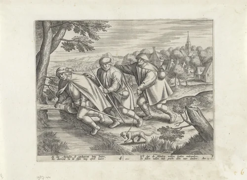 Blinden leiden de blinden by anonymous, print, 1612-1652