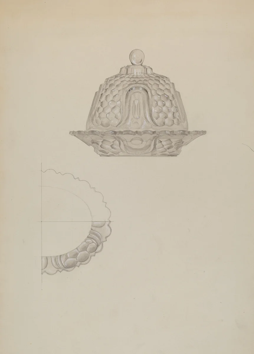 Glass Honey Dish by John N. Vogel, index of american design, 1936
