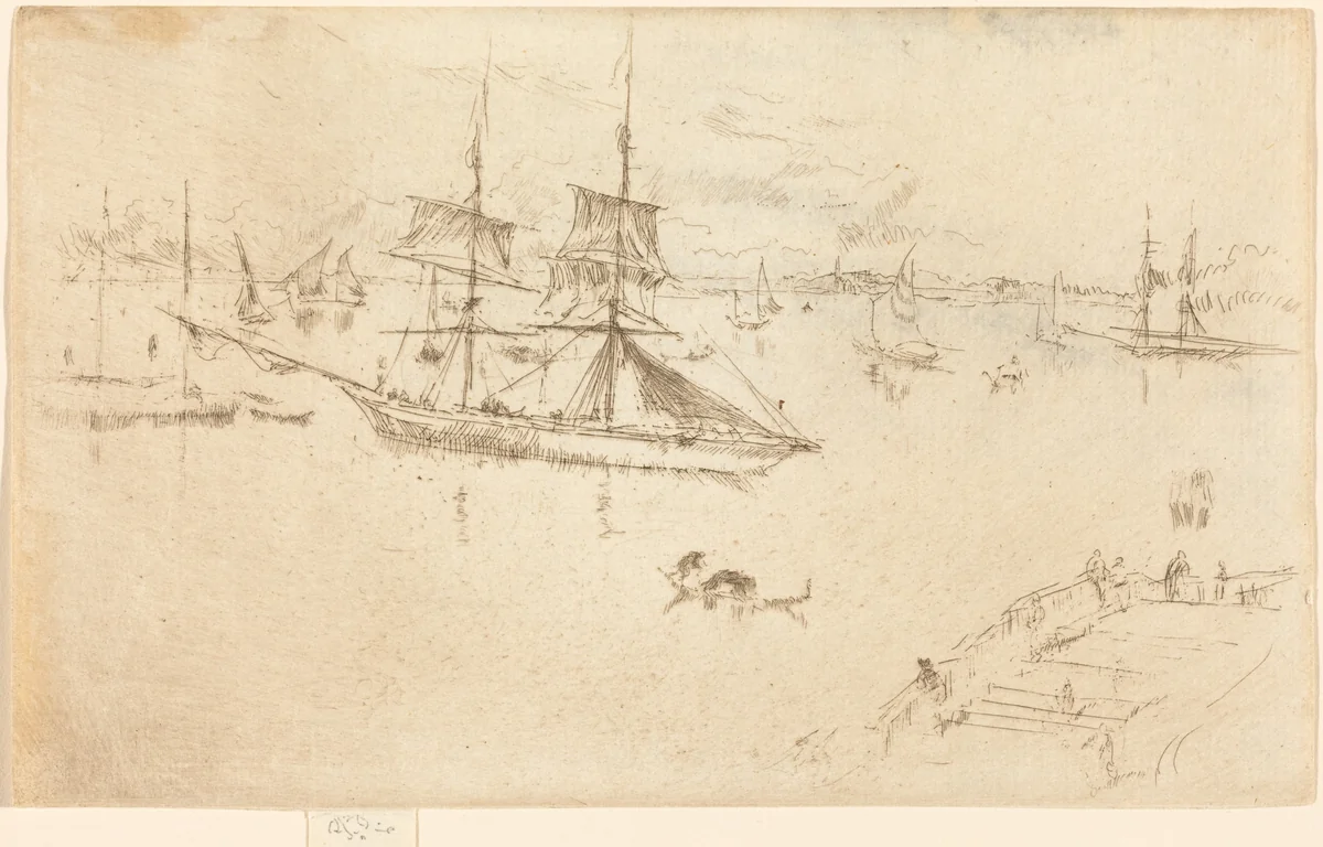 Lagoon: Noon by James McNeill Whistler, print, 1879-1880