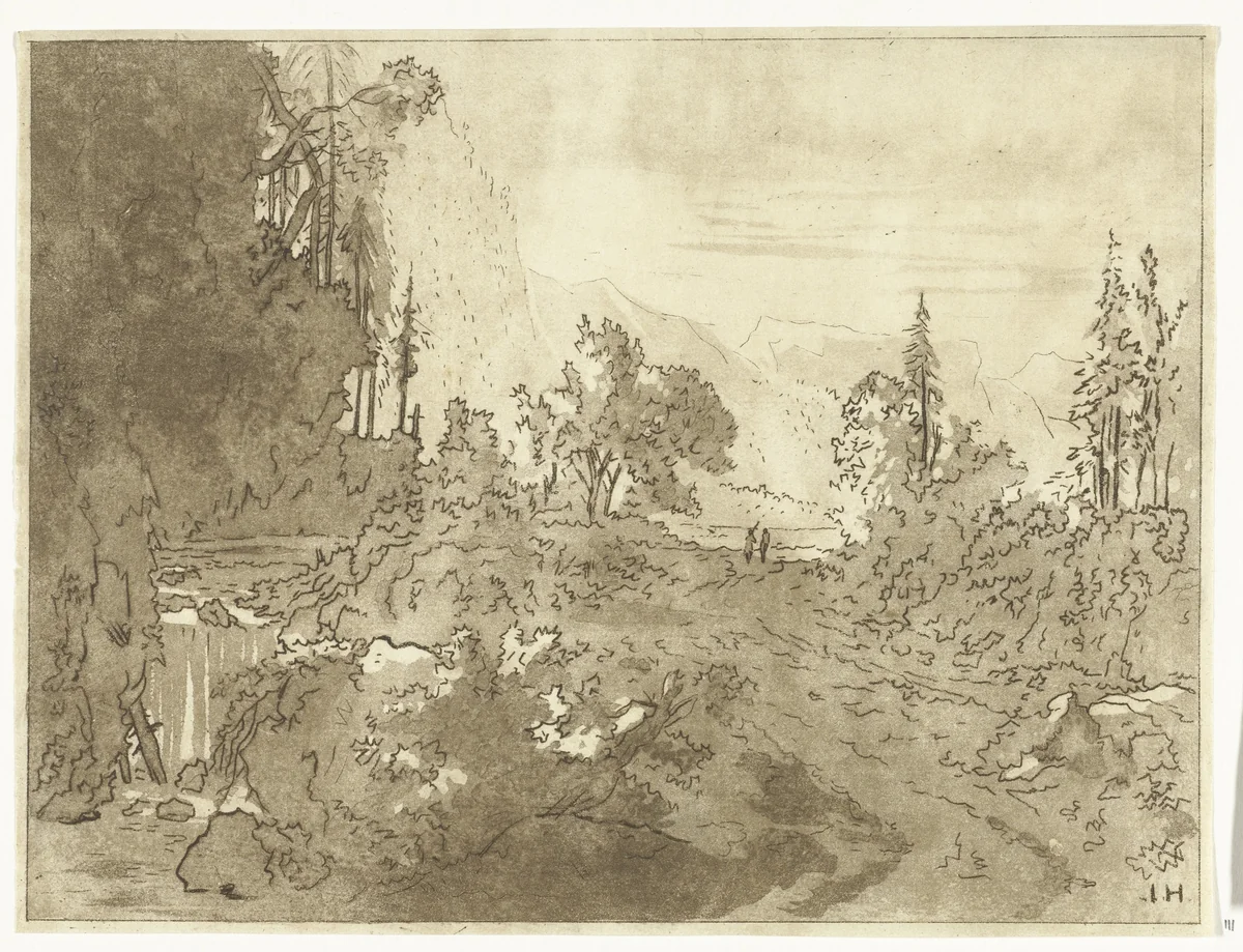 Bergachtig landschap by Anthonie van den Bos, print, 1778-1838