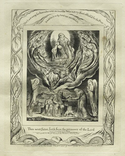 The Book of Job: Pl. 5, Then went Satan forth from the presence of the Lord by William Blake, print, 1825