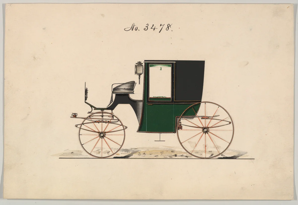 Brougham #3478 by Brewster & Co., drawing, 1878