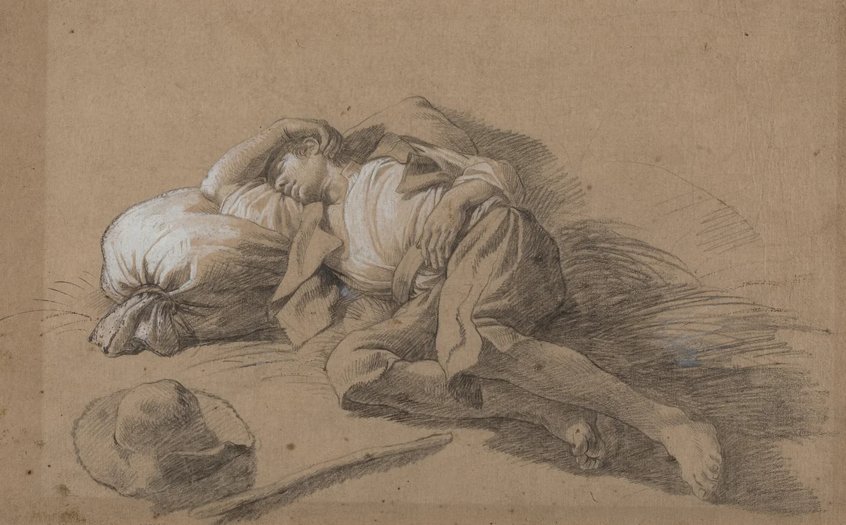 Sleeping Peasant by Francesco Londonio, drawing, 1723-1783