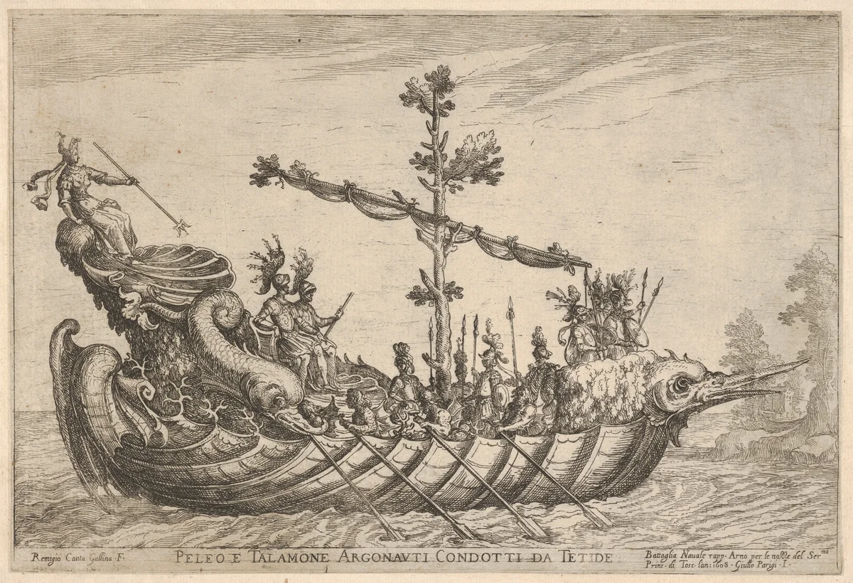 Peleus and Talamon, from "Vessels of the Argonauts" by Remigio Cantagallina, print, 1608