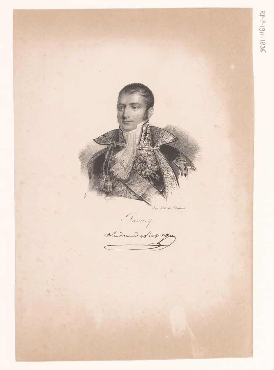 Portret van Anne Jean Marie René Savary by anonymous, print, 1818-1842