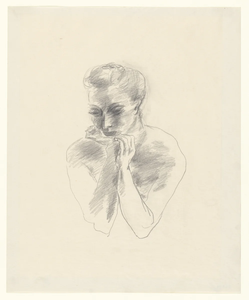 Young Woman by Yasuo Kuniyoshi, drawing