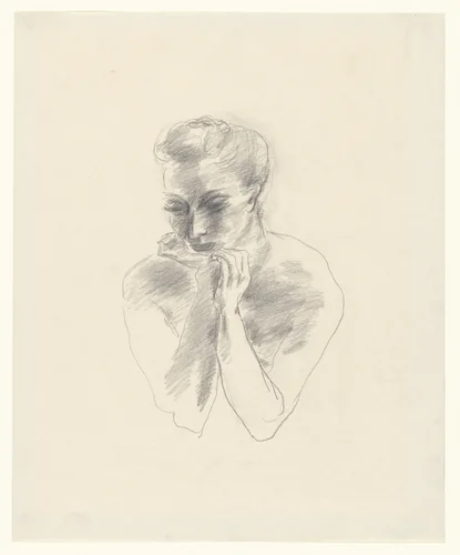 Young Woman by Yasuo Kuniyoshi, drawing