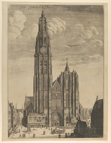 Antwerp Cathedral (Prospectvs Tvrris Ecclesiæ Cathedralis) by Wenceslaus Hollar, print, 1649