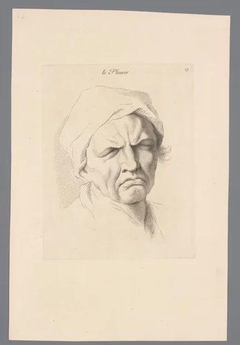 Huilende man by Jean Audran, print, 1727