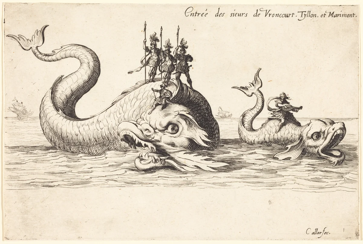 Entry of Mm. de Vroncourt, Tyllon, and Marimont by Jacques Callot, print, 1627