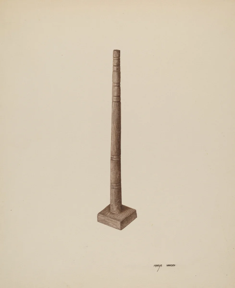 Candlestick by Mary Hansen, index of american design, 1940