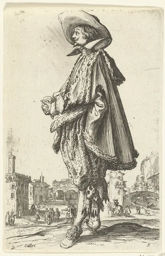 Edelman met hoed, op de linkerzijde gezien by anonymous, print, 1630-1690