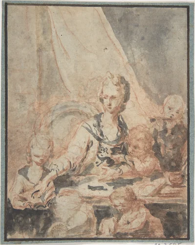 Study for Portraits by anonymous, drawing, 1700-1799