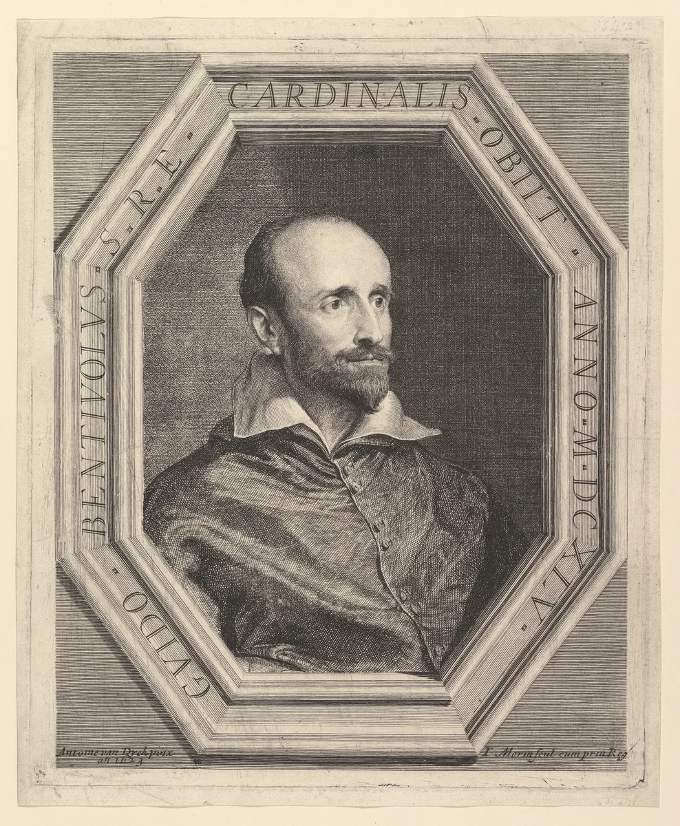 Cardinal Bentivoglio by Jean Morin, print, 1605-1650