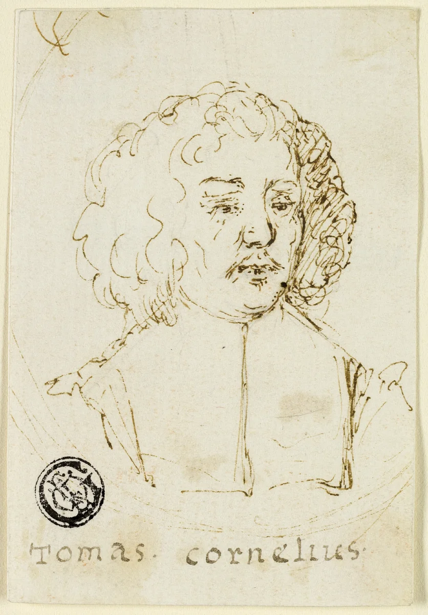 Bust of Reverend Tomas Cornelius by Unknown Artist, drawing, 1600-1699