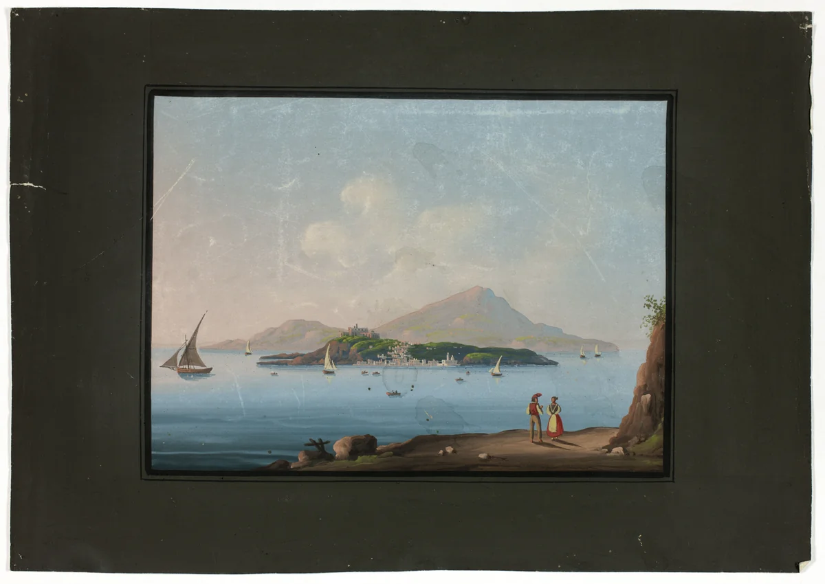 Naples with Vesuvius by Unknown Artist, painting, 1800-1899