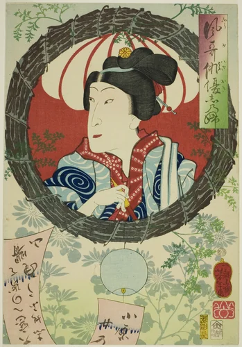 The Actor Sawamura Tanosuke III, from the series "Reminiscences of Elegant Actors (Fuga wazaogi shinobu)" by Tsukioka Yoshitoshi, print, 1862