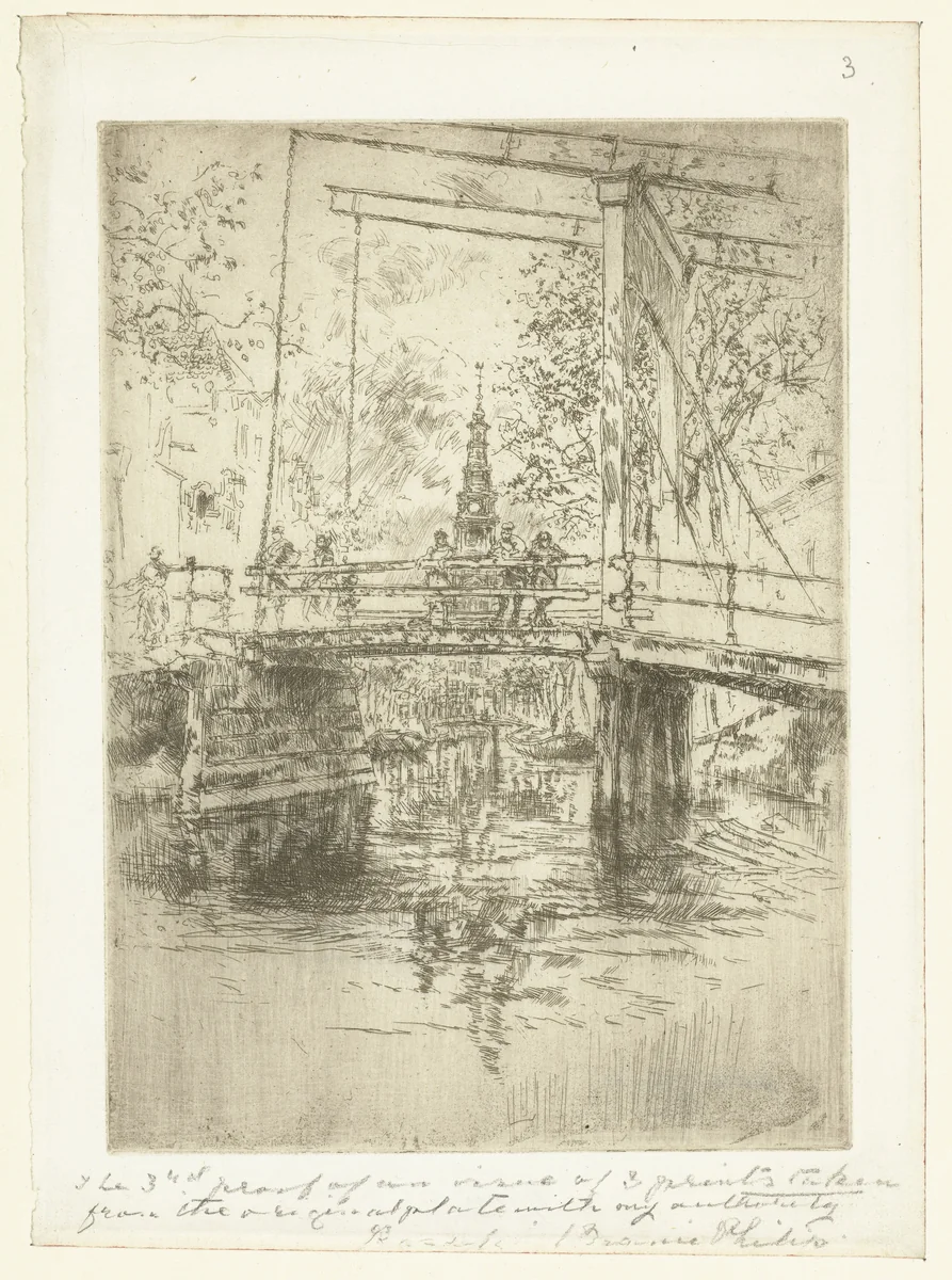 Kleine ophaalbrug in Amsterdam by James Abbott McNeill Whistler, print, 1889