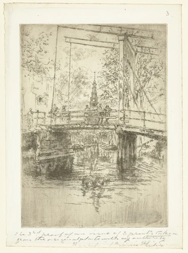 Kleine ophaalbrug in Amsterdam by James Abbott McNeill Whistler, print, 1889