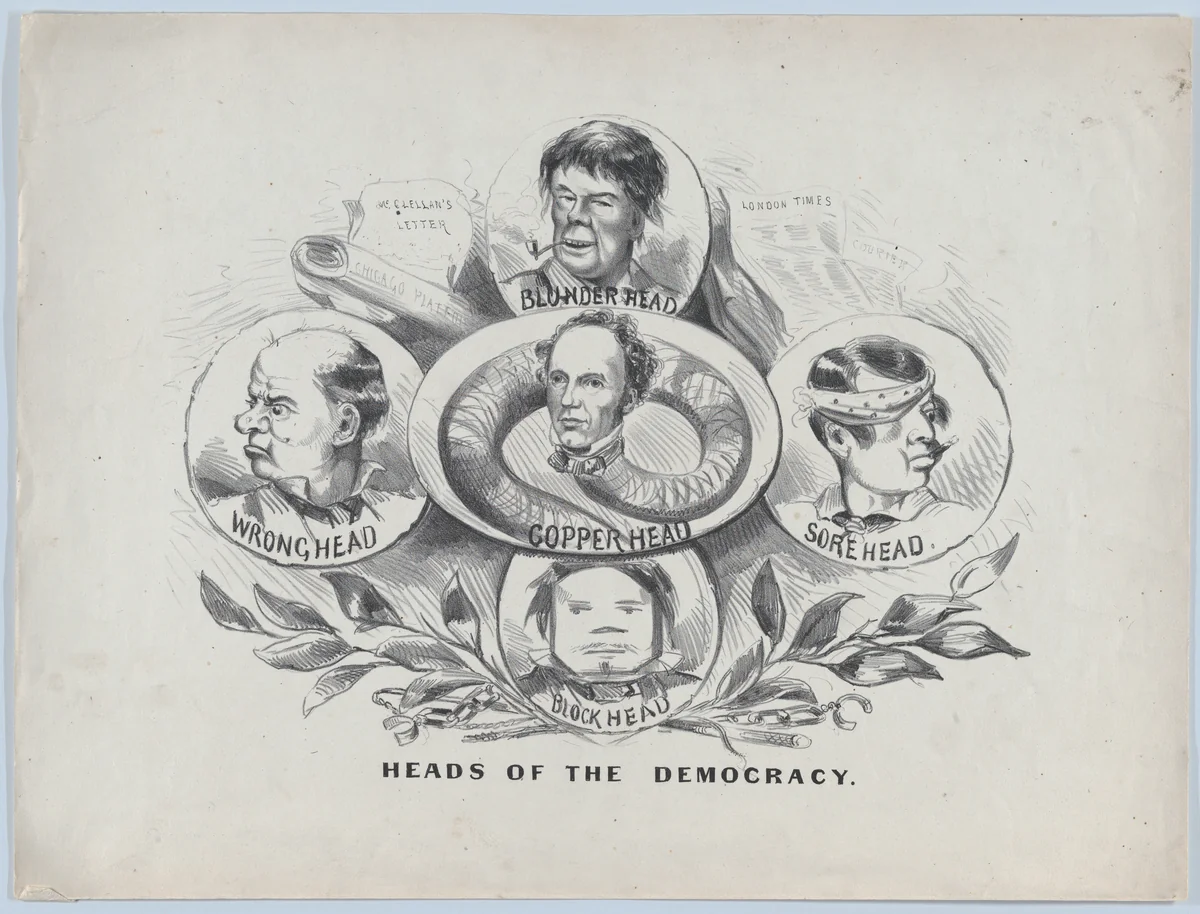 Heads of the Democracy by Currier & Ives, print, 1864