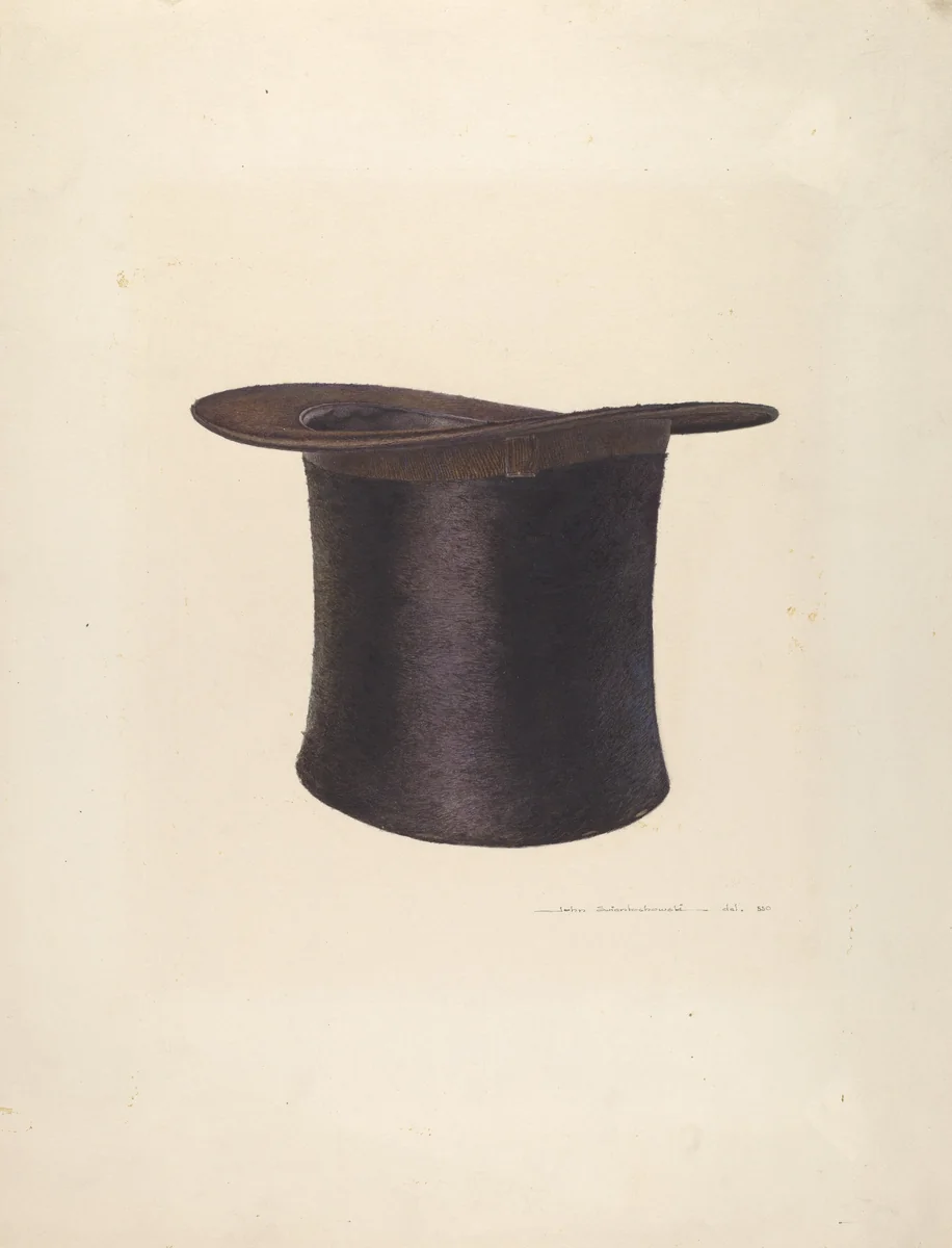 High Silk Hat by John Swientochowski, index of american design, 1935-1942