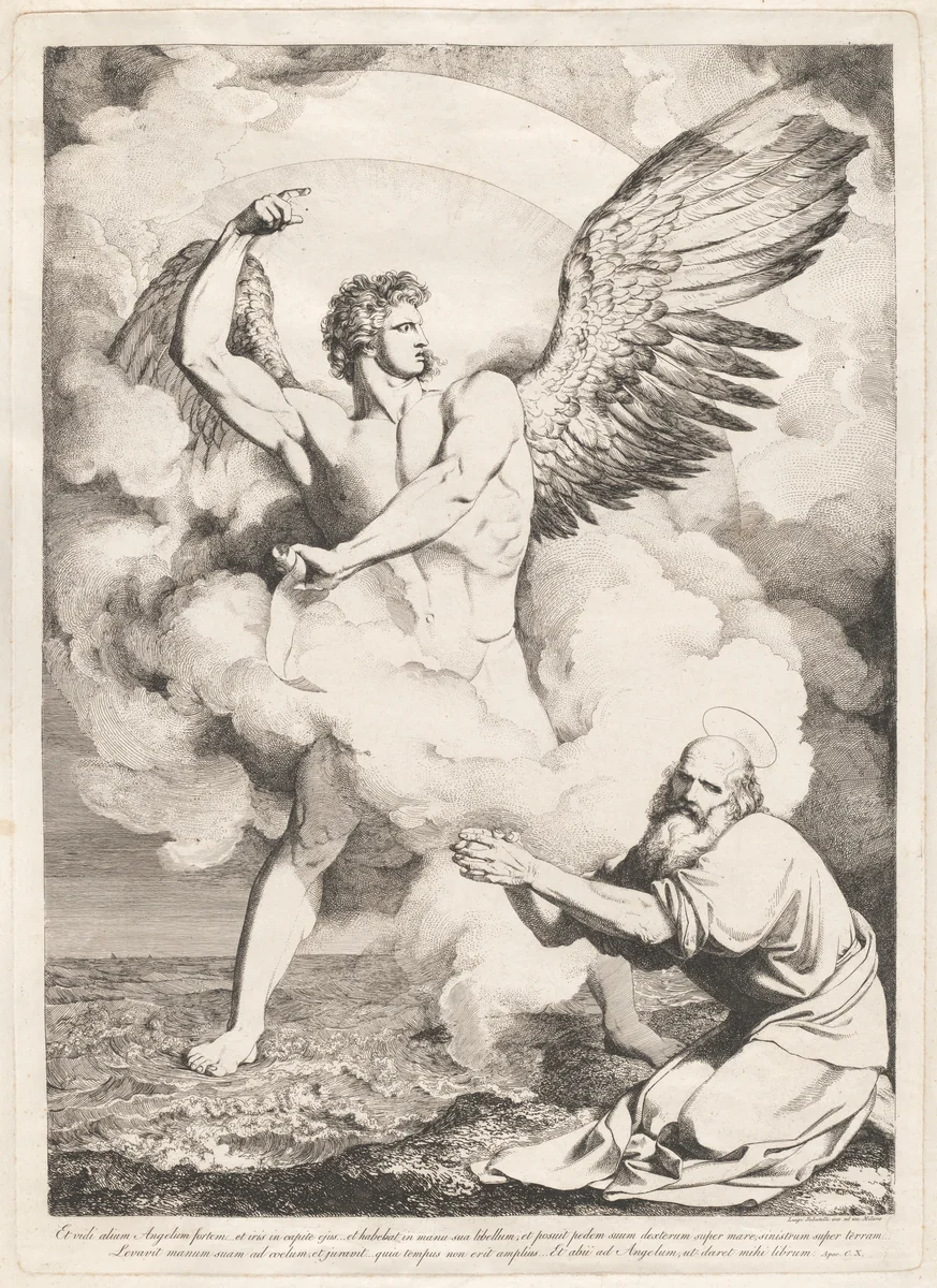 Et vidi alium angelum fortem... (The Angel of the Apocalypse Appearing to Saint John) by Luigi Sabatelli, print, 1809-1810