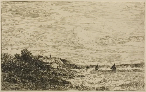 The Seine Before Honfleur by Karl Daubigny, print, 1865
