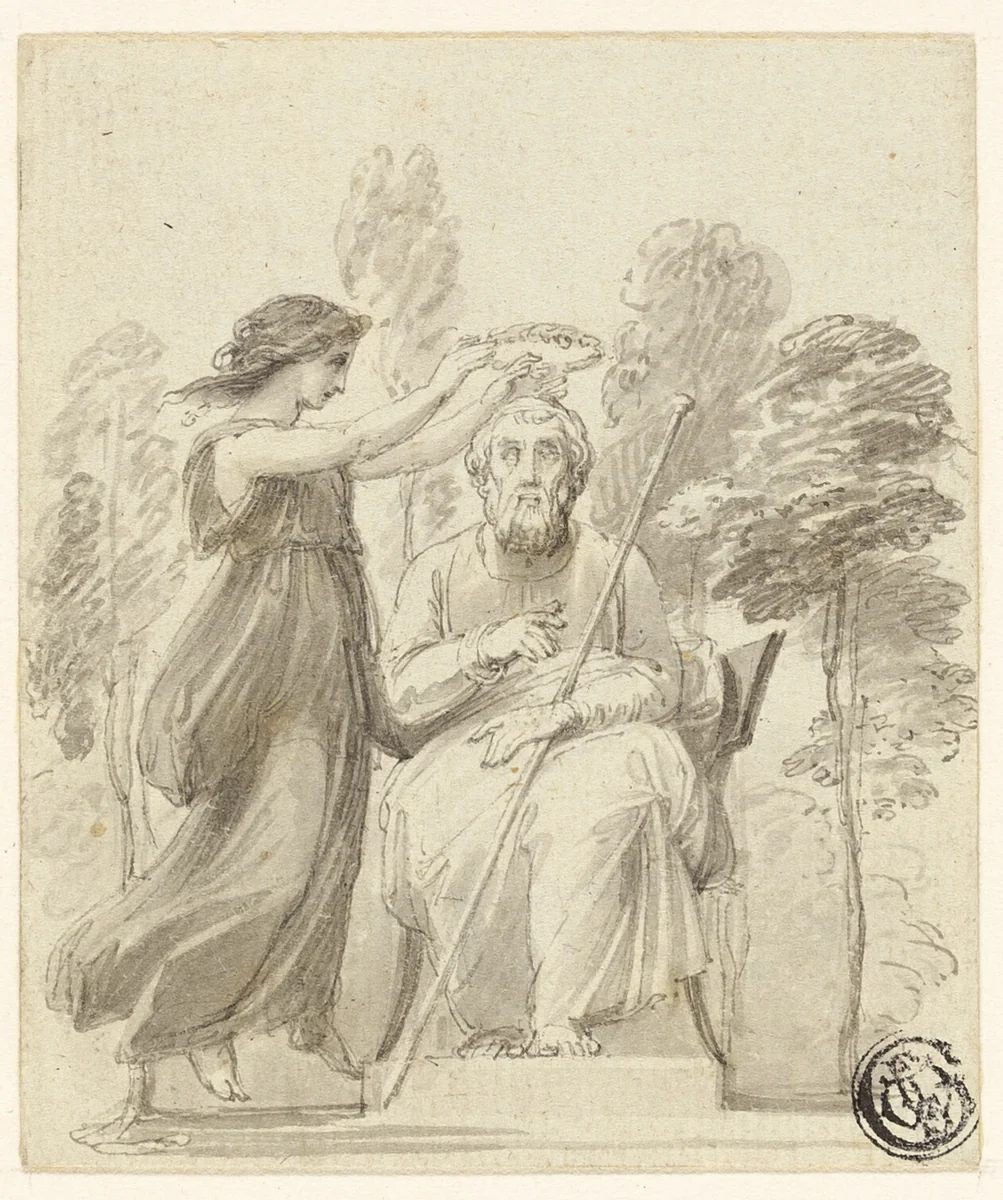 Crowning Homer by Thomas Stothard, drawing, 1775-1834