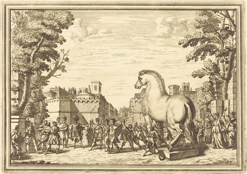 Il Greco in Troia: Plate 4 by Arnold von Westerhout, print, 1651-1725