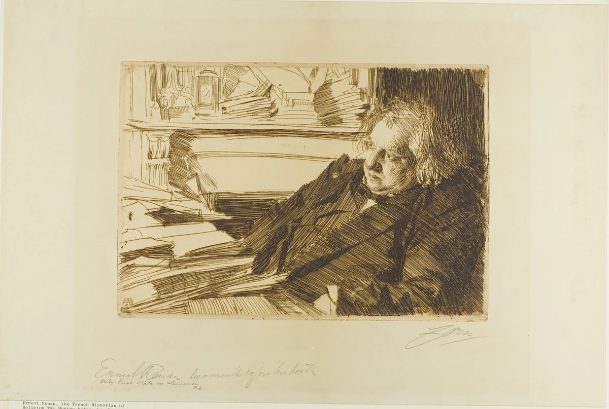 Ernest Renan by Anders Zorn, print, 1892