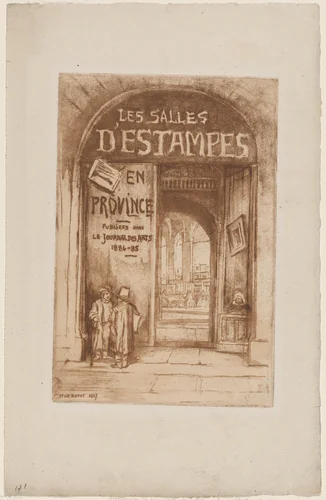 Frontispiece for "Les Salles d'Estampes" by Félix-Hilaire Buhot, print, 1887