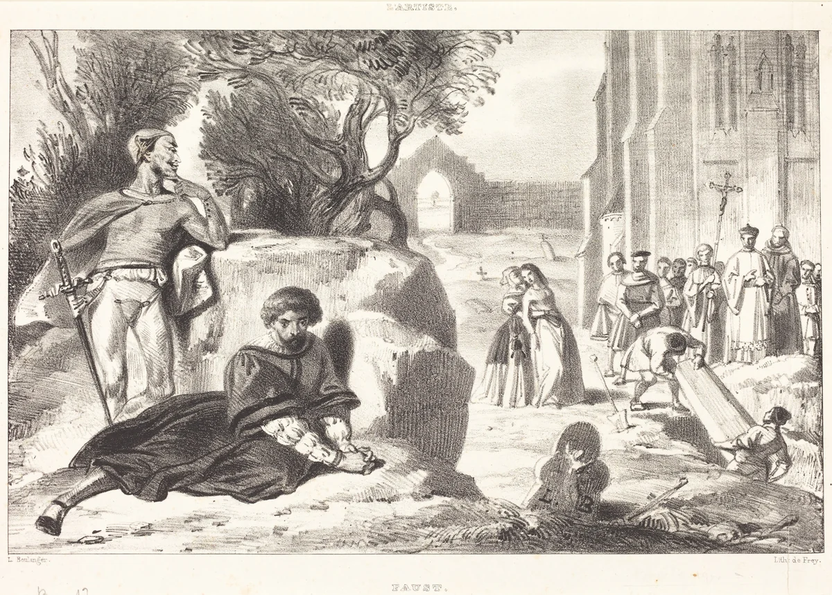 Scenes from Faust by Louis Candide Boulanger, print, 1830-1840