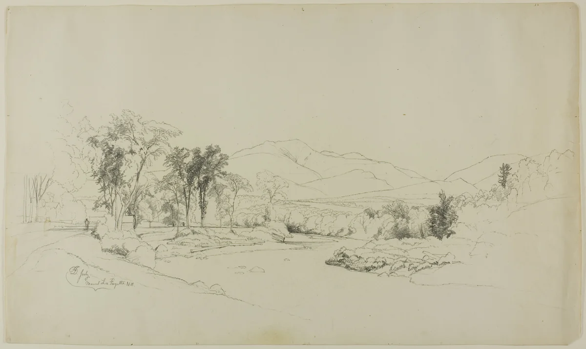 July - Mount Lafayette, N.H. by David Johnson, drawing, 1847-1908