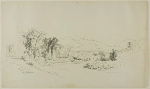 July - Mount Lafayette, N.H. by David Johnson, drawing, 1847-1908