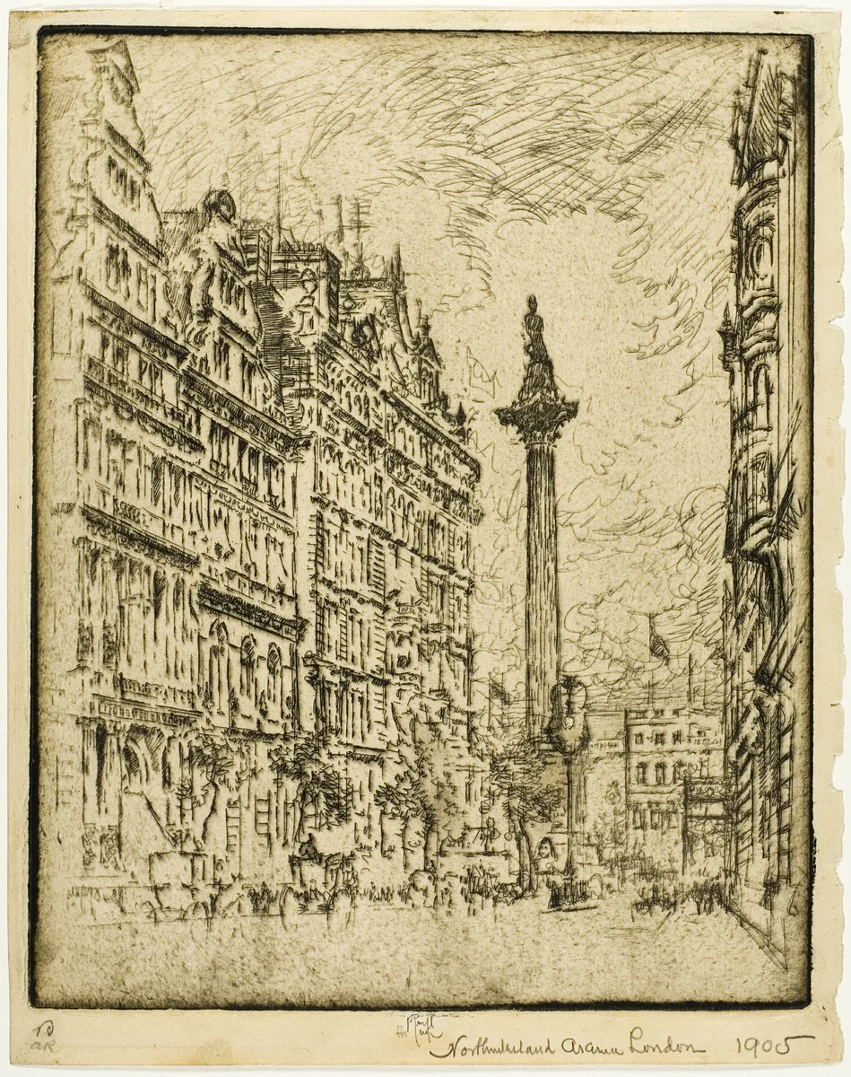 Northumberland Avenue by Joseph Pennell, print, 1905