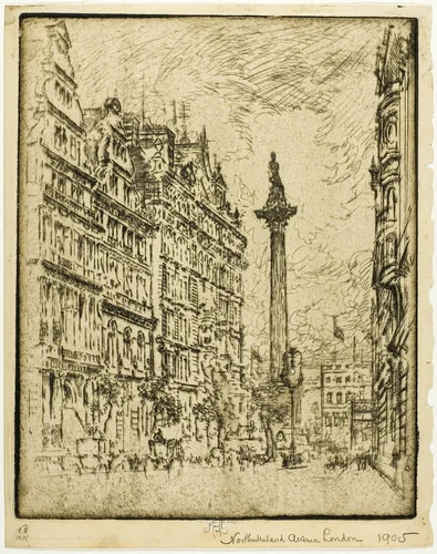 Northumberland Avenue by Joseph Pennell, print, 1905