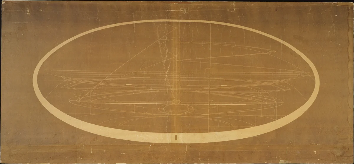 Endless Theater Project, Section by Frederick Kiesler, architecture, 1924