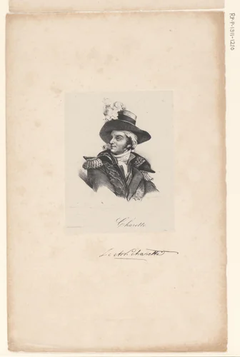 Portret van François Athanase Charette de La Contrie by anonymous, print, 1818-1842