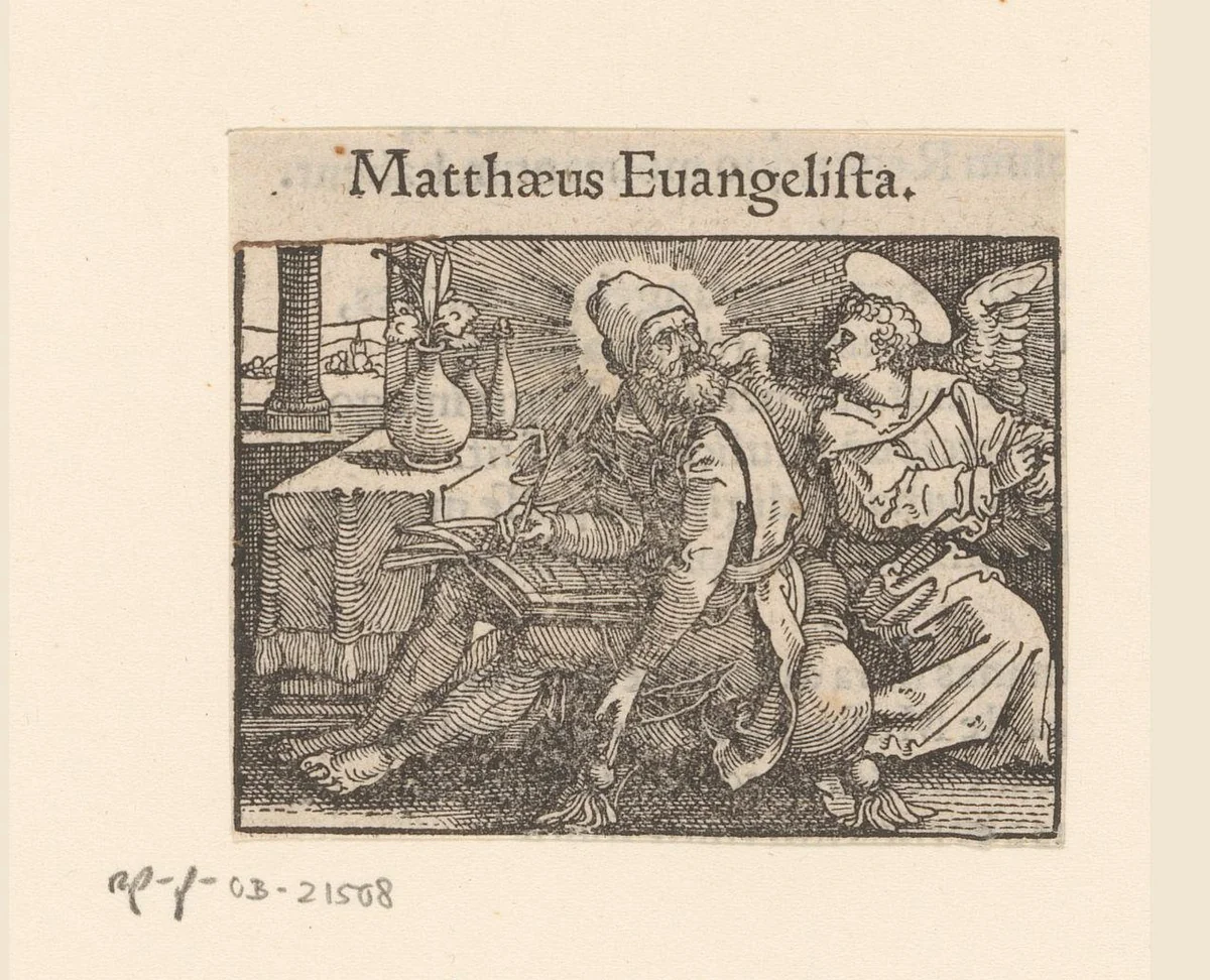 Evangelist Mattheüs by anonymous, print, 1530-1533
