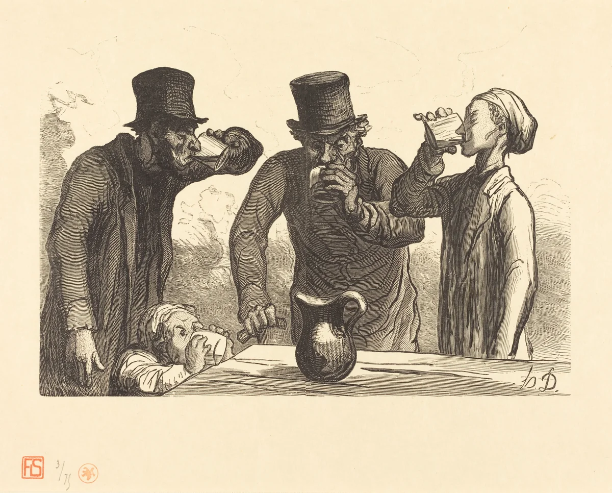 Physiologie du Buveur: ls quatre ages by Charles Maurand; Honoré Daumier, portfolio, 1862